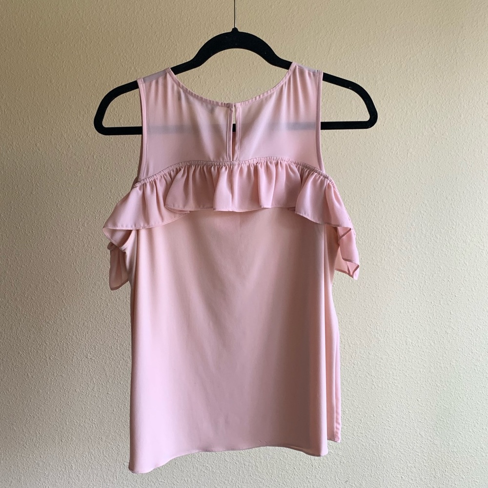 Ivanka Trump Cold Shoulder Ruffle Top - Picture 2 of 5